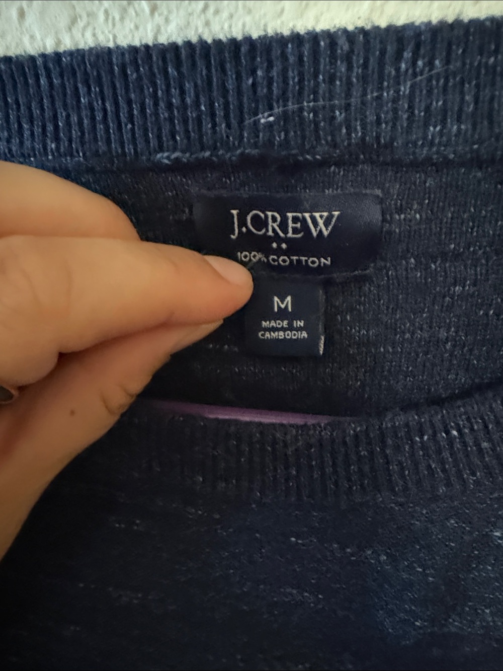 J. Crew Men’s Navy Blue Crewneck Sweater - Picture 3 of 4